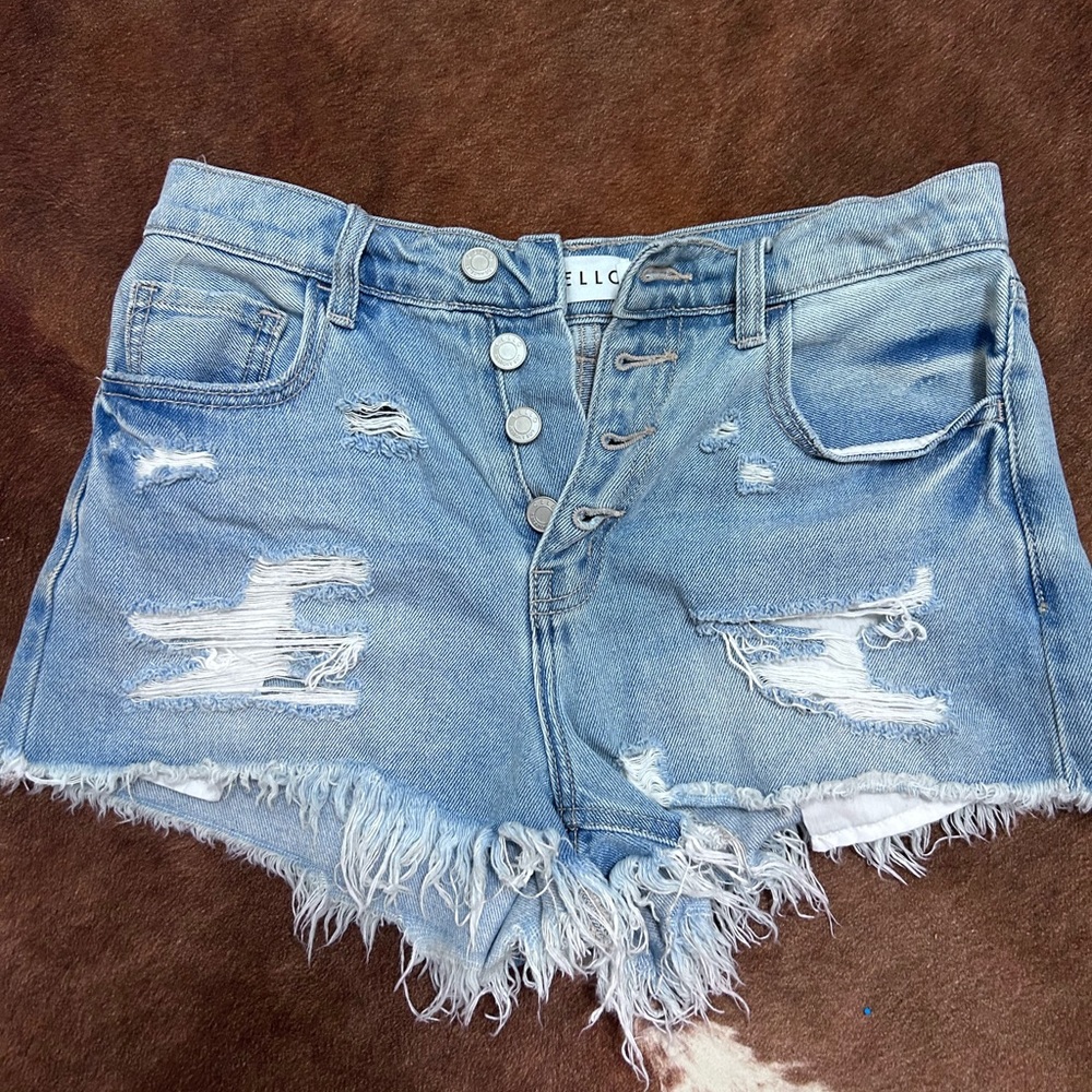 blue jean shorts